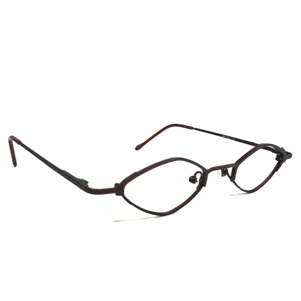 ogi Eyeglasses Frames 2068 COL. 59 Burgundy Red Geometric Wire Rim 43-21-140